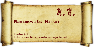 Maximovits Ninon névjegykártya